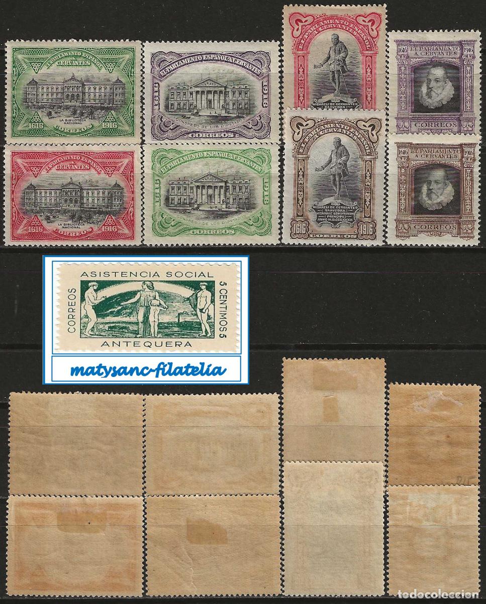 Stamps: ESPA&Ntilde;A 1916. EDIFIL FR.11/FR.18. SERIE COMPLETA &rdquo;III CENTENARIO DE LA MUERTE DE CERVANTES&rdquo;. L3. VER