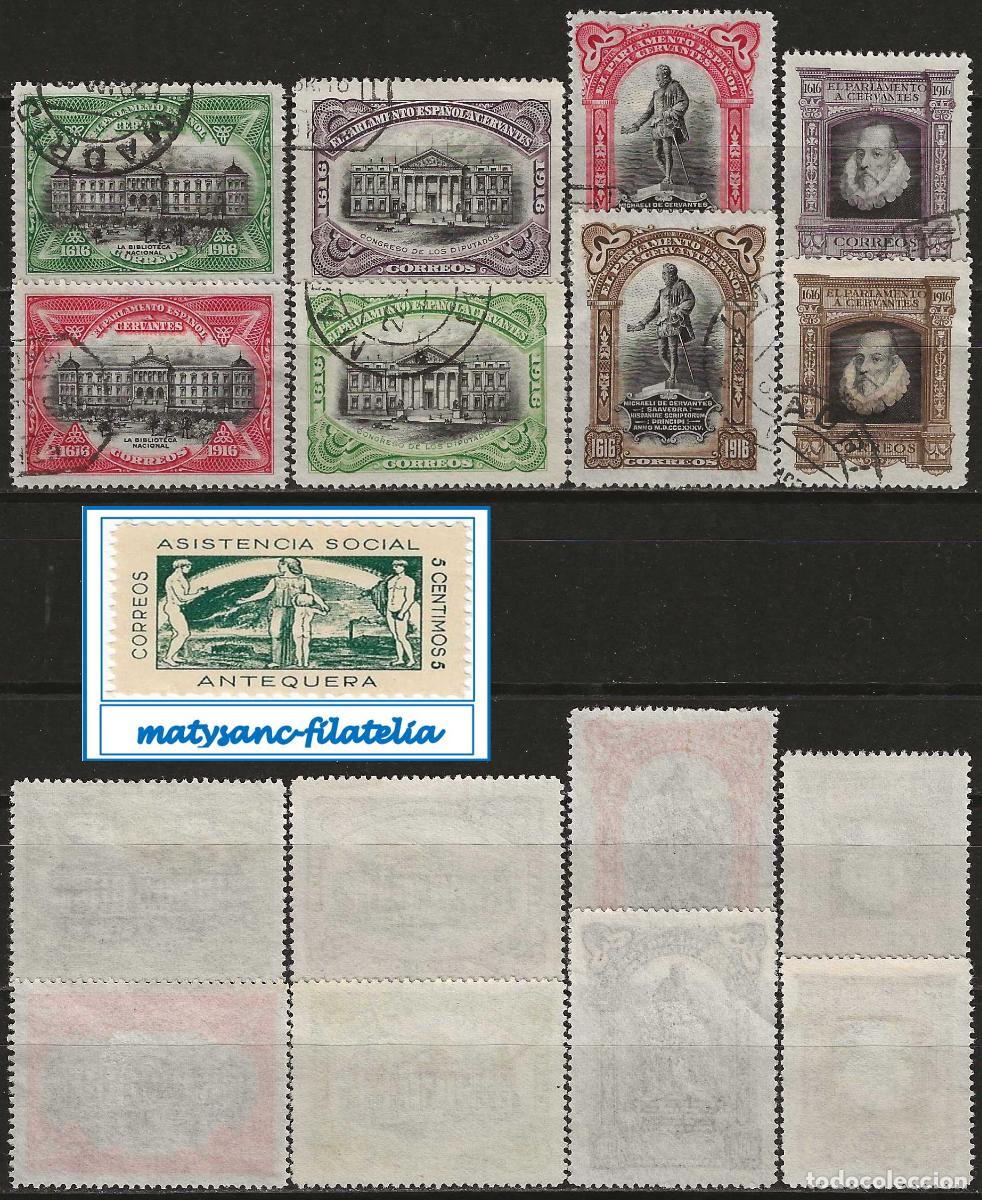 Sellos: ESPA&Ntilde;A 1916. EDIFIL FR.11/FR.18. SERIE COMPLETA &rdquo;III CENTENARIO DE LA MUERTE DE CERVANTES&rdquo;. USADOS