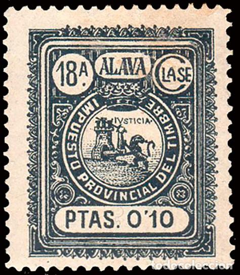 Sellos: Espa&ntilde;a - Fiscales - Diputaci&oacute;n &Aacute;lava - Alemany * 2 - 1906 - 10 cts. Impuesto Provincial