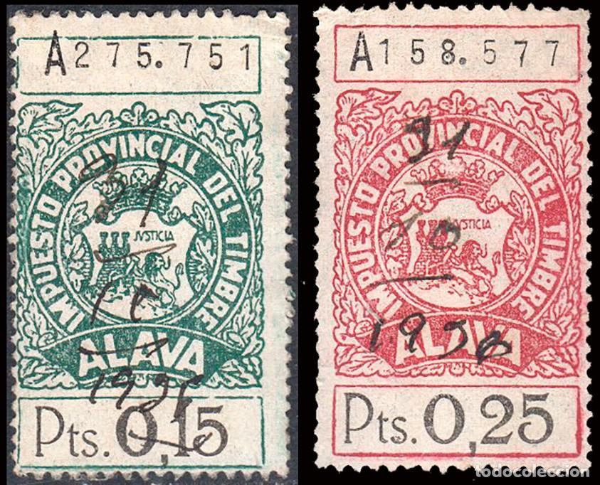 Sellos: Espa&ntilde;a - Fiscales - Diputaci&oacute;n &Aacute;lava - Alemany o 63+64 - 1929 - Impuesto Provincial Timbre