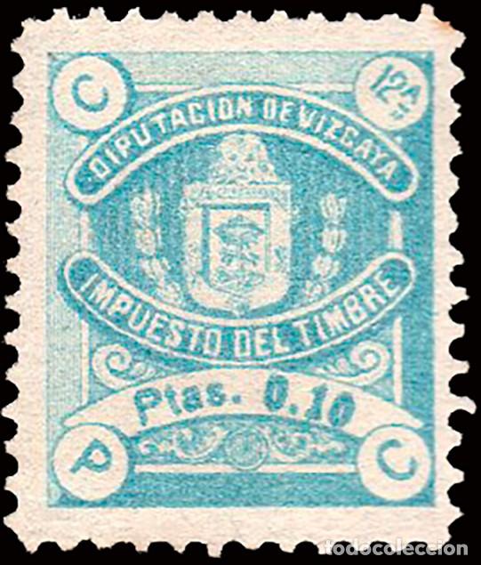 Sellos: Espa&ntilde;a - Fiscales - Diputaci&oacute;n Vizcaya - Alemany (*)16 - 1919 - 0,10 Ptas - Impuesto Timbre