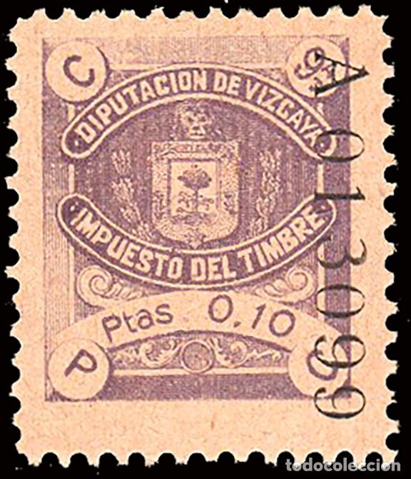Sellos: Espa&ntilde;a - Fiscales - Diputaci&oacute;n Vizcaya - Alemany ** 28 - 1926/27 - 0,10 Ptas - Impuesto Timbre