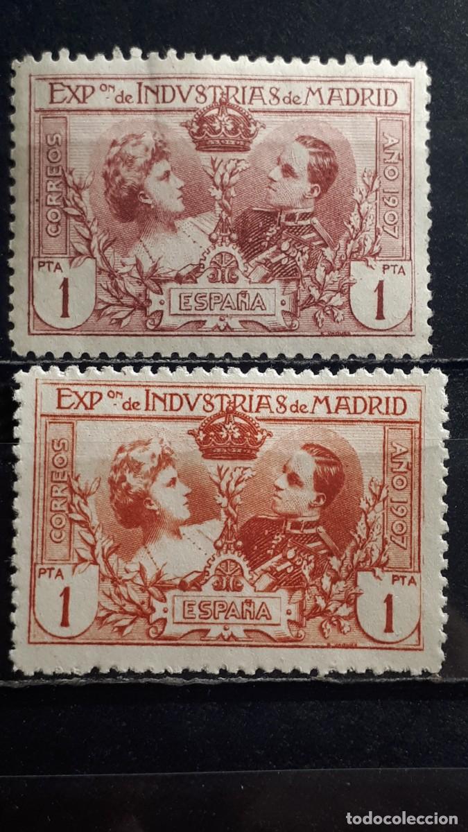 Sellos: ESPA&Ntilde;A. A&Ntilde;O 1907. *. EDIFIL SR5. VARIEDAD DE COLOR