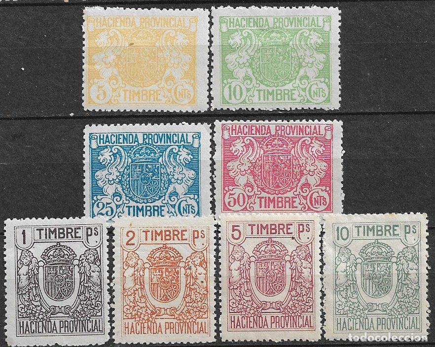 Sellos: FISCALES, Hacienda Provincial 1926, 1 a 8 * * completa