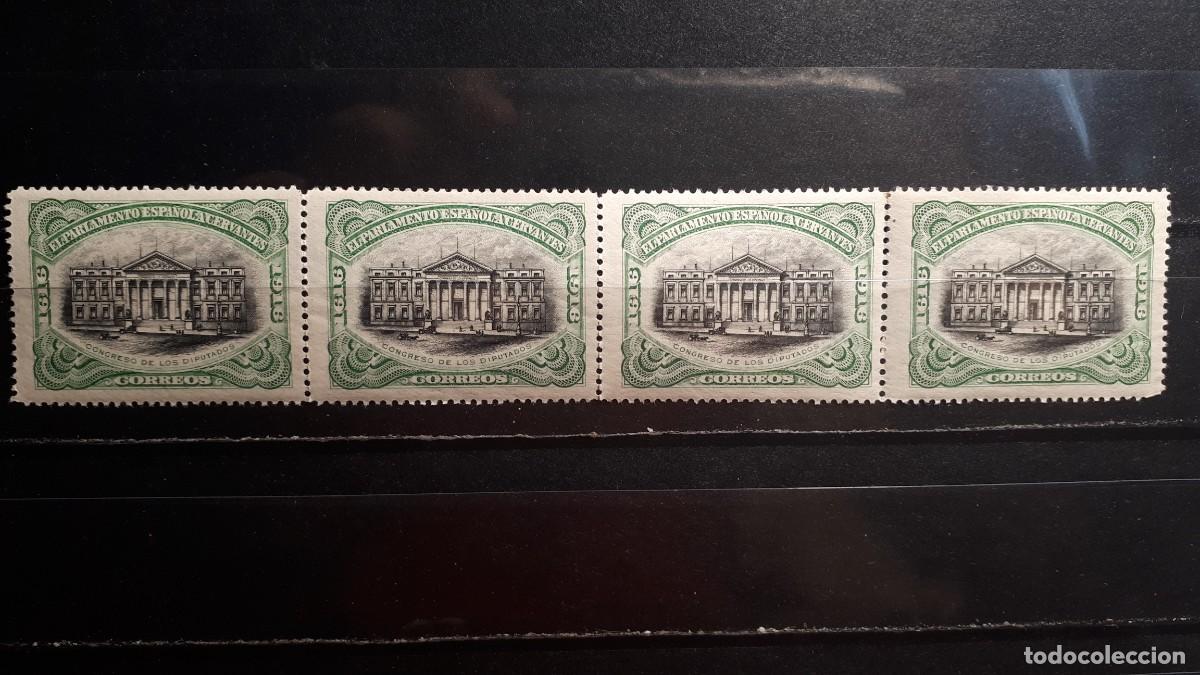 Sellos: ESPA&Ntilde;A. A&Ntilde;O 1916. **. EDIFIL FR16. TIRA DE 4