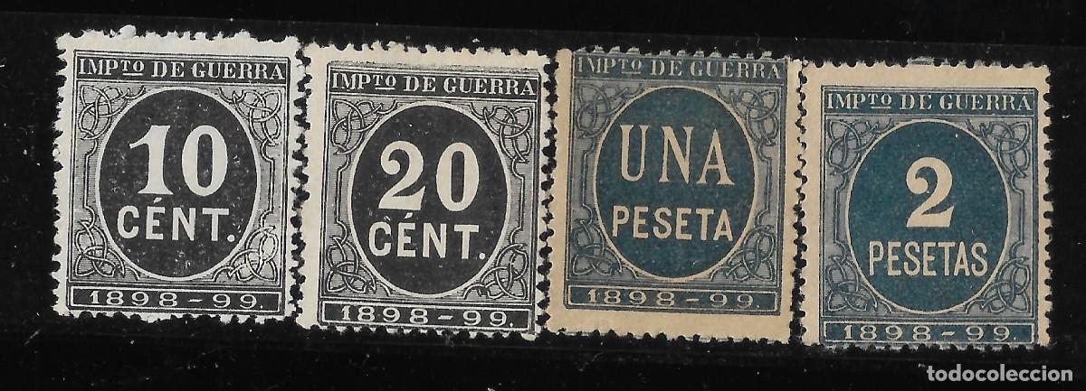 Sellos: 4 SELLOS IMPUESTOS DE GUERR 1898-99 NUEVOS SIN GOM