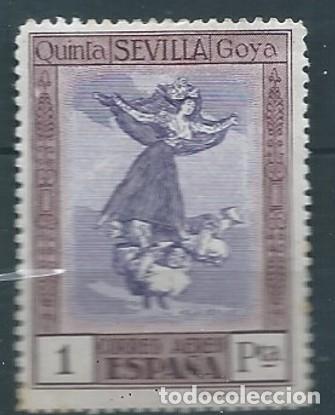 Sellos: ESPA&Ntilde;A 1930 QUINTA DE GOYA 1 PESETA CASTA&Ntilde;O VIOL&Aacute;CEO Y VIOLETA MNH ED 526 YT AERIENNE 46 MI 491