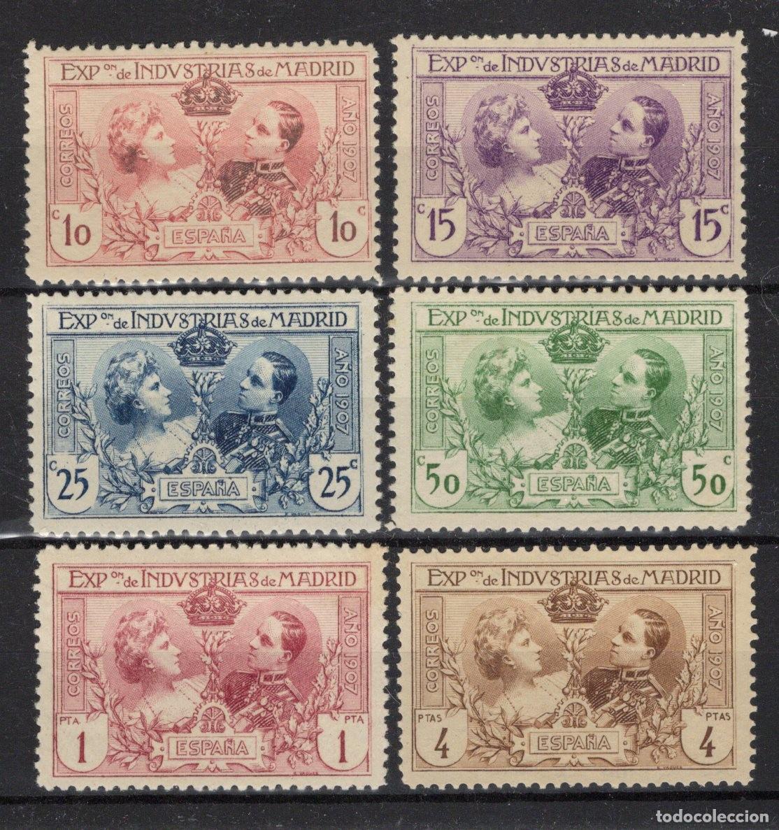 Sellos: PC698 Sellos Espa&ntilde;a A&ntilde;o 1907 Edifil SR1/SR6* sellos originales en NUEVO SERIE COMPLETA v.c. 60 &euro;
