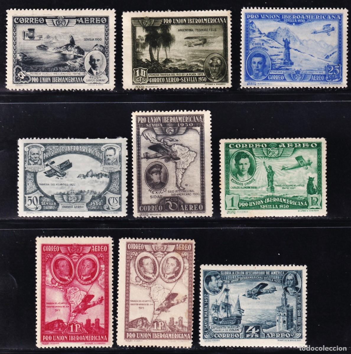 Sellos: ESPA&Ntilde;A, 1930 EDIFIL N&ordm; 583 / 591 /**/, Pro Uni&oacute;n Iberoamericana, [SIN FIJASELLOS.]