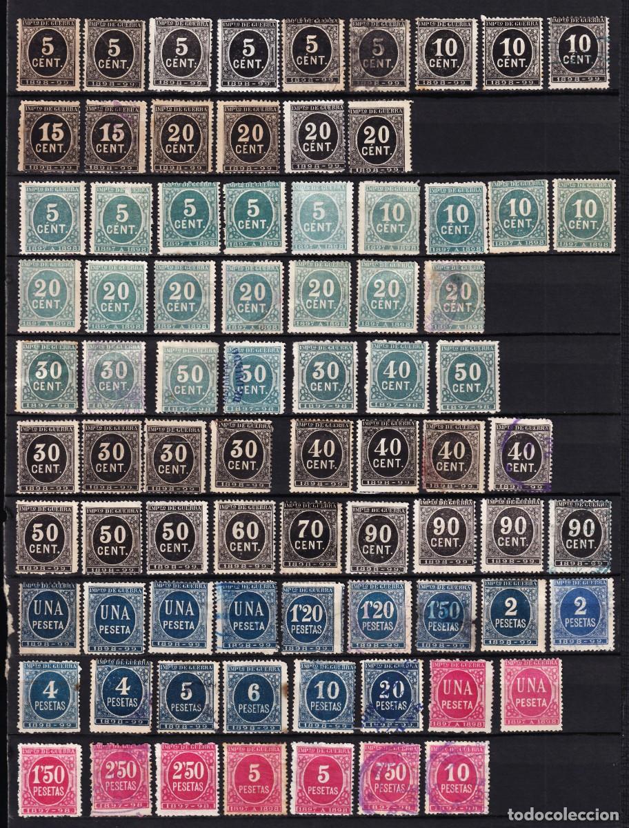 Sellos: ESPA&Ntilde;A, 1897-1898 Distintos valores,