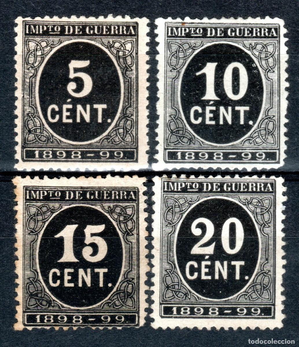 Sellos: EDIFIL 236-239 CIFRAS 1898-1899. IMPUESTO DE GUERRA.VALOR CAT&Aacute;LOGO: 102 &euro;. MLH/MNG. (SALIDA: 0,01 &euro;)
