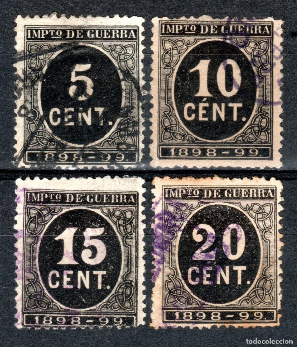 Sellos: EDIFIL 236-239 CIFRAS 1898-1899. IMPUESTO DE GUERRA.VALOR CAT&Aacute;LOGO: 31 &euro;. (SALIDA: 0,01 &euro;)