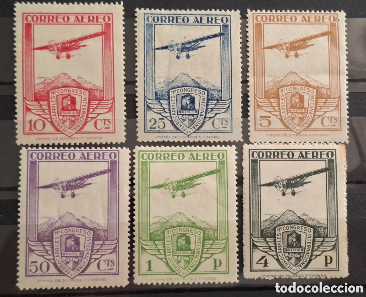 Sellos: Espa&ntilde;a sellos Congreso ferrocarriles 1930 Nuevos*