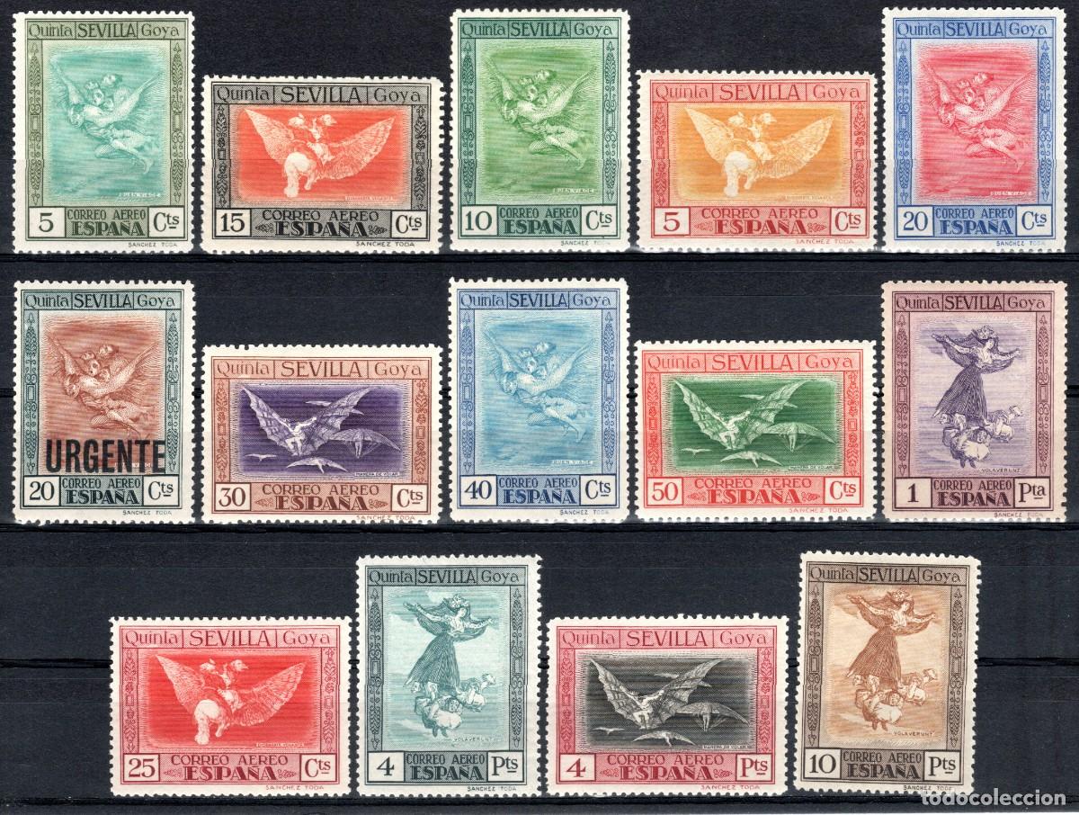 Sellos: EDIFIL 517-530 QUINTA DE GOYA 1930. CORREO A&Eacute;REO (SERIE COMPLETA). MNH ** (SALIDA: 0,01 &euro;).