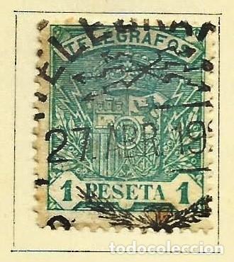 Sellos: ESPA&Ntilde;A 1921 - TELEGRAFOS - ESCUDO DE ESPA&Ntilde;A - EDIFIL 60