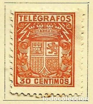 Sellos: ESPA&Ntilde;A 1931-1932 - TELEGRAFOS - ESCUDO DE ESPA&Ntilde;A - EDIFIL 71
