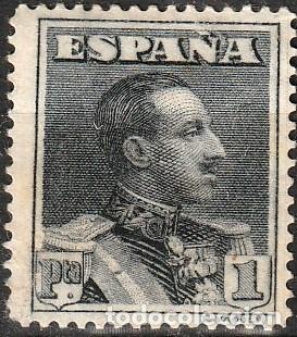 Sellos: Espa&ntilde;a edf n&ordm;321.Pizarra 1pta.Sello nuevo con charnela MH.Alfonso XIII.1922-30