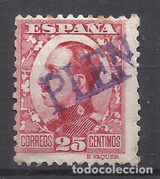 Sellos: ALFONSO XIII VAQUER DE PERFIL MARCA PLENAS ZARAGOZA