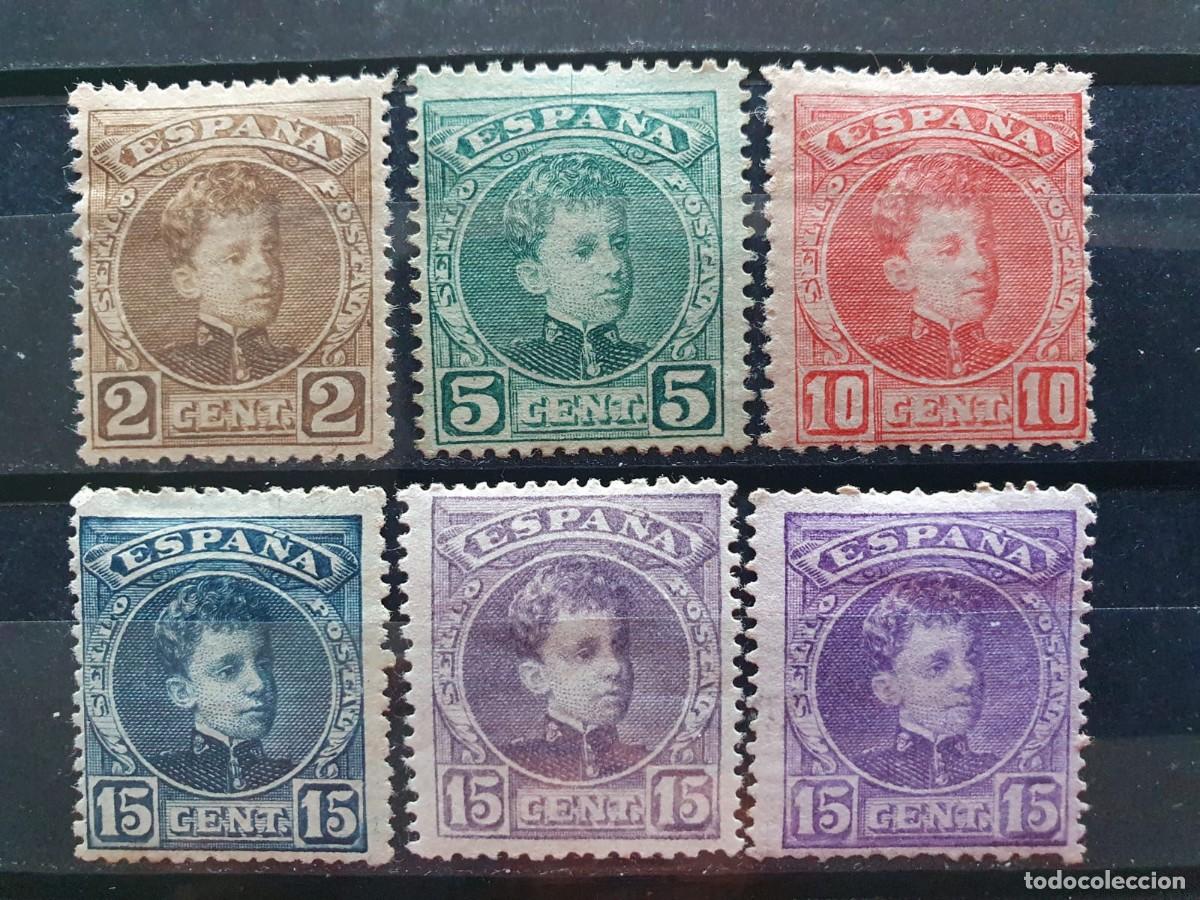 Sellos: EDIFIL 241 * A 246 * ALFONSO XIII CADETE ESPA&Ntilde;A 1901