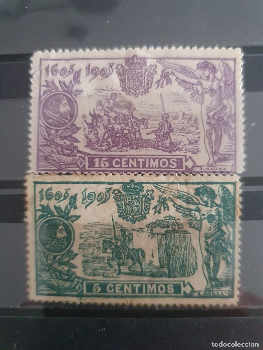 Sellos: EDIFIL 257 * + 259 * QUIJOTE ESPA&Ntilde;A 1905