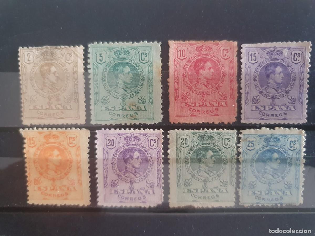 Sellos: EDIFIL 267 * A 274 * ALFONSO XIII MEDALLON ESPA&Ntilde;A 1909