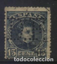 Sellos: Q-12053- ESPA&Ntilde;A 1901. ALFONSO XIII CADETE. PERFORADO.