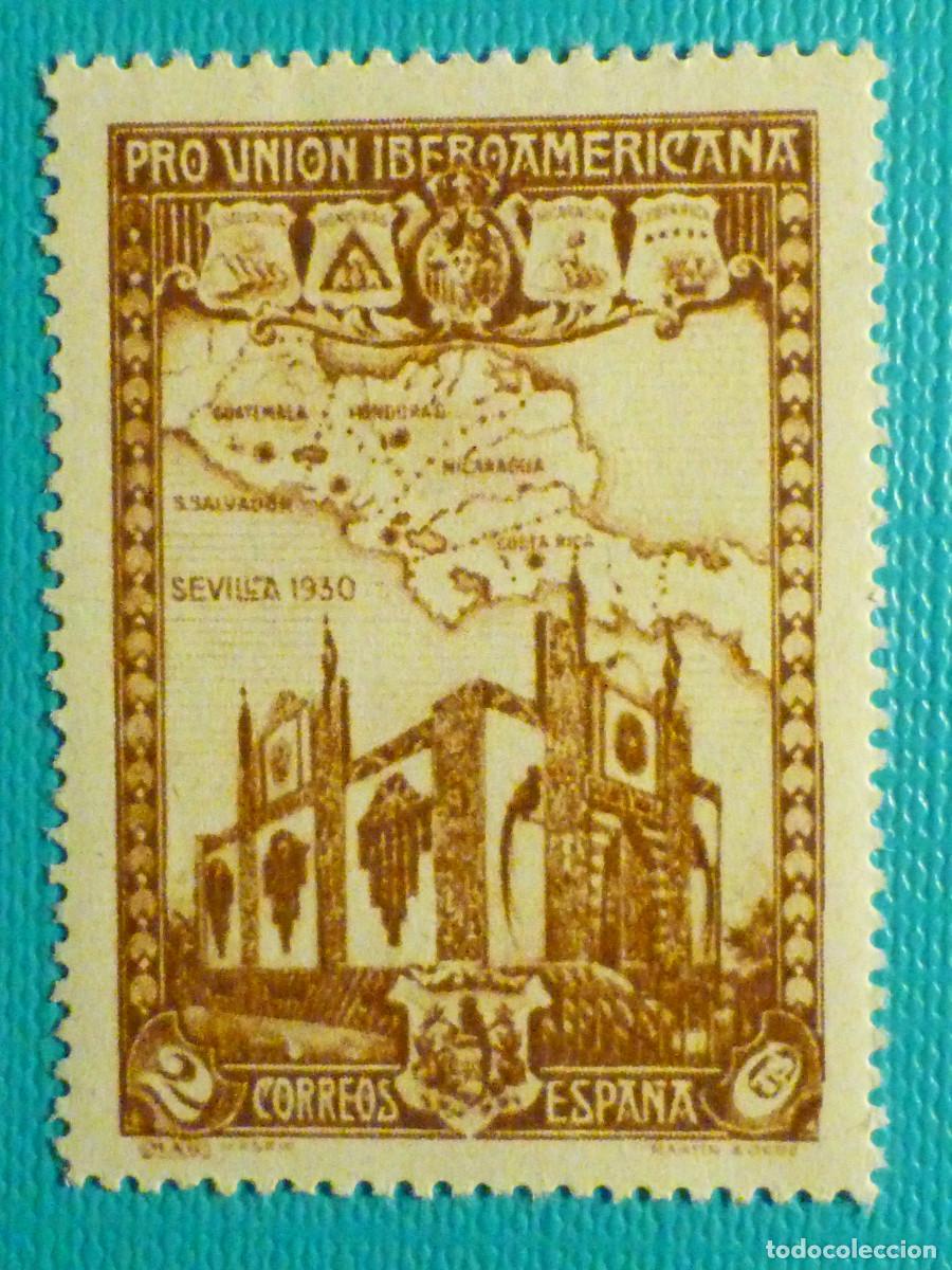 Sellos: Sello Correos Espa&ntilde;a - Edifil 567 - Exp. Iberoamericana - A&ntilde;o 1930 - 2 Cts, C&eacute;ntimos, Casta&ntilde;o Nuevo