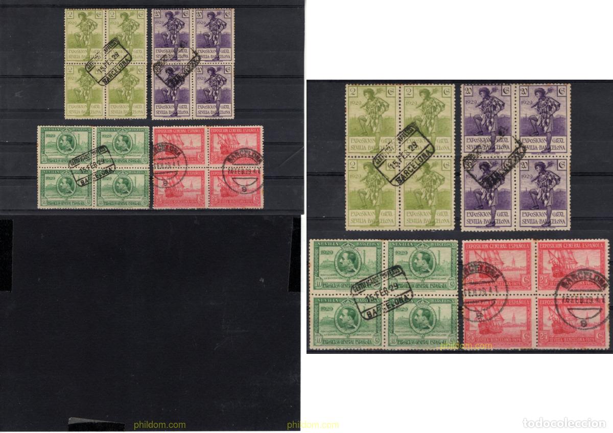 Sellos: 210459 USED ESPA&Ntilde;A 1929 EXPOSICION DE BARCELONA Y SEVILLA