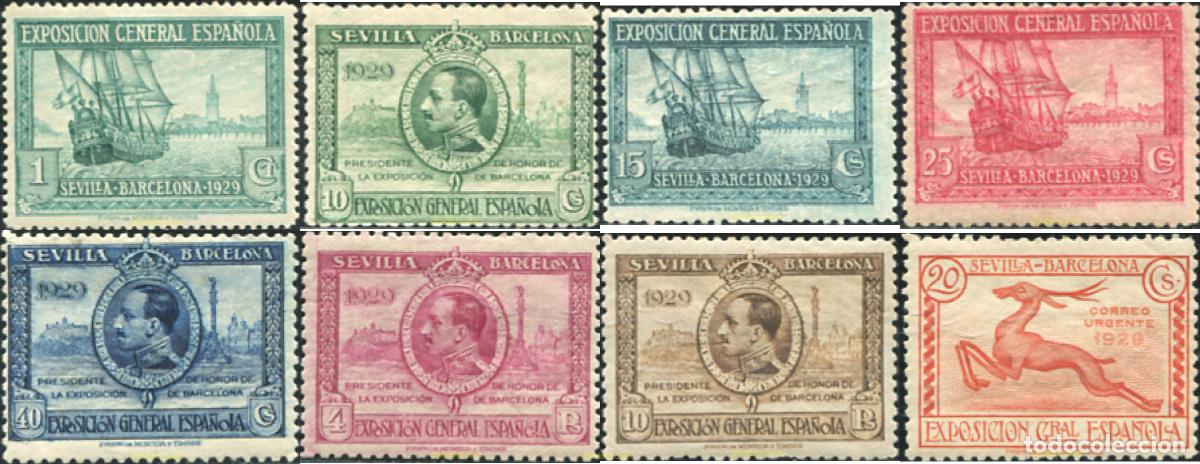 Sellos: 613217 HINGED ESPA&Ntilde;A 1929 EXPOSICION DE BARCELONA Y SEVILLA