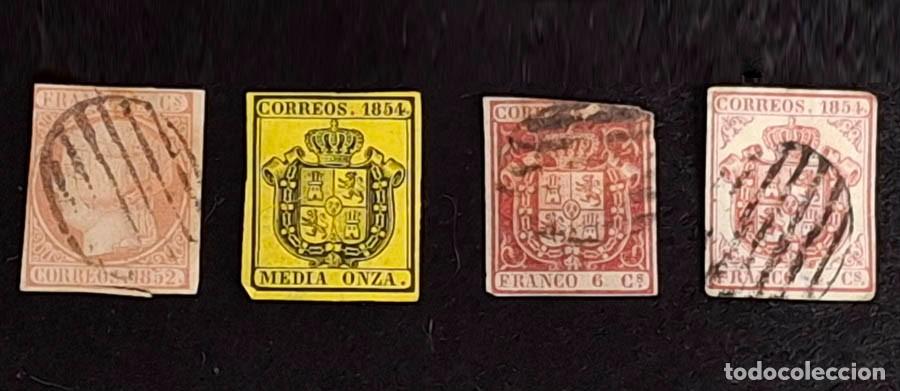 Sellos: 1852-1854 Isabel II 4 sellos