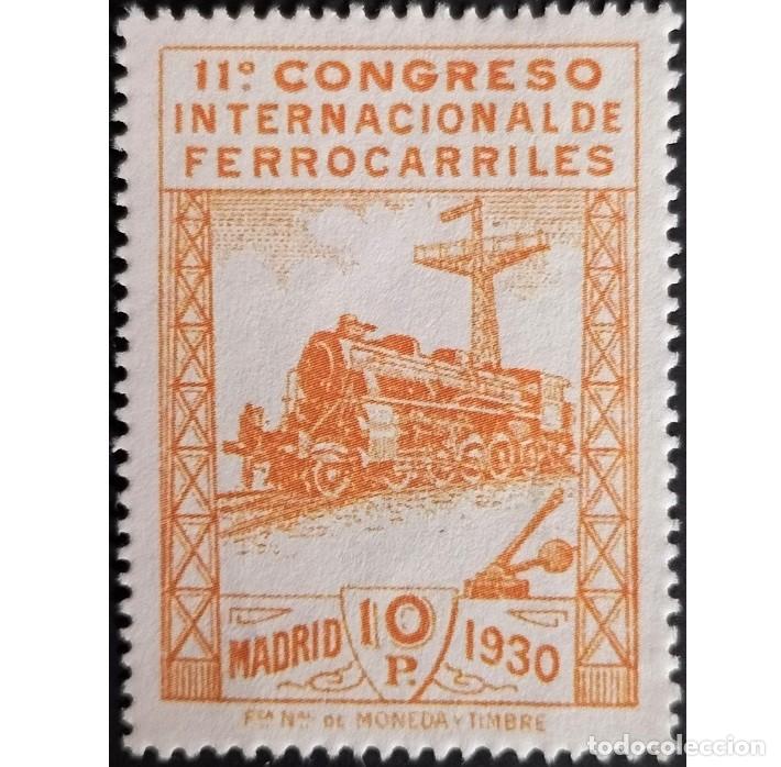Sellos: Edifil 481 sellos Espa&ntilde;a nuevos MNH ** 1930 XI Congreso Int Ferrocarriles