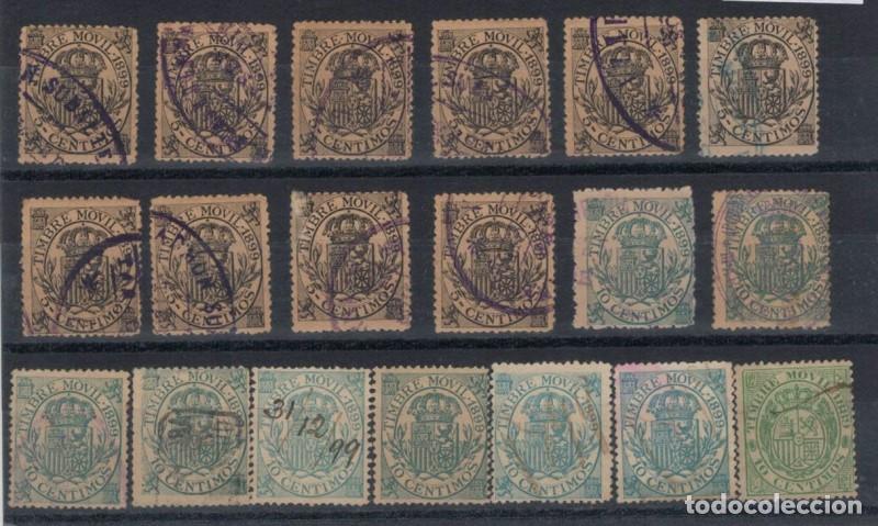 Sellos: FA7235. Fiscales, 1899, conjunto de valores de diversos importes Timbre Movil