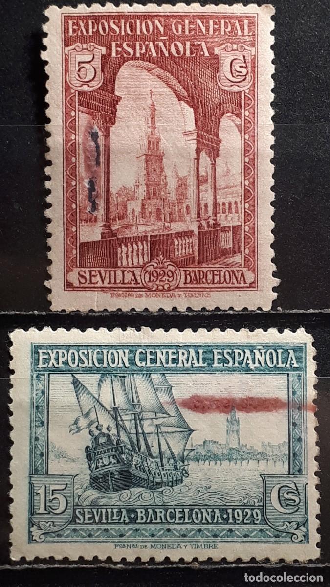 Sellos: ESPA&Ntilde;A. A&Ntilde;O 1929. EDIFIL 436, 438