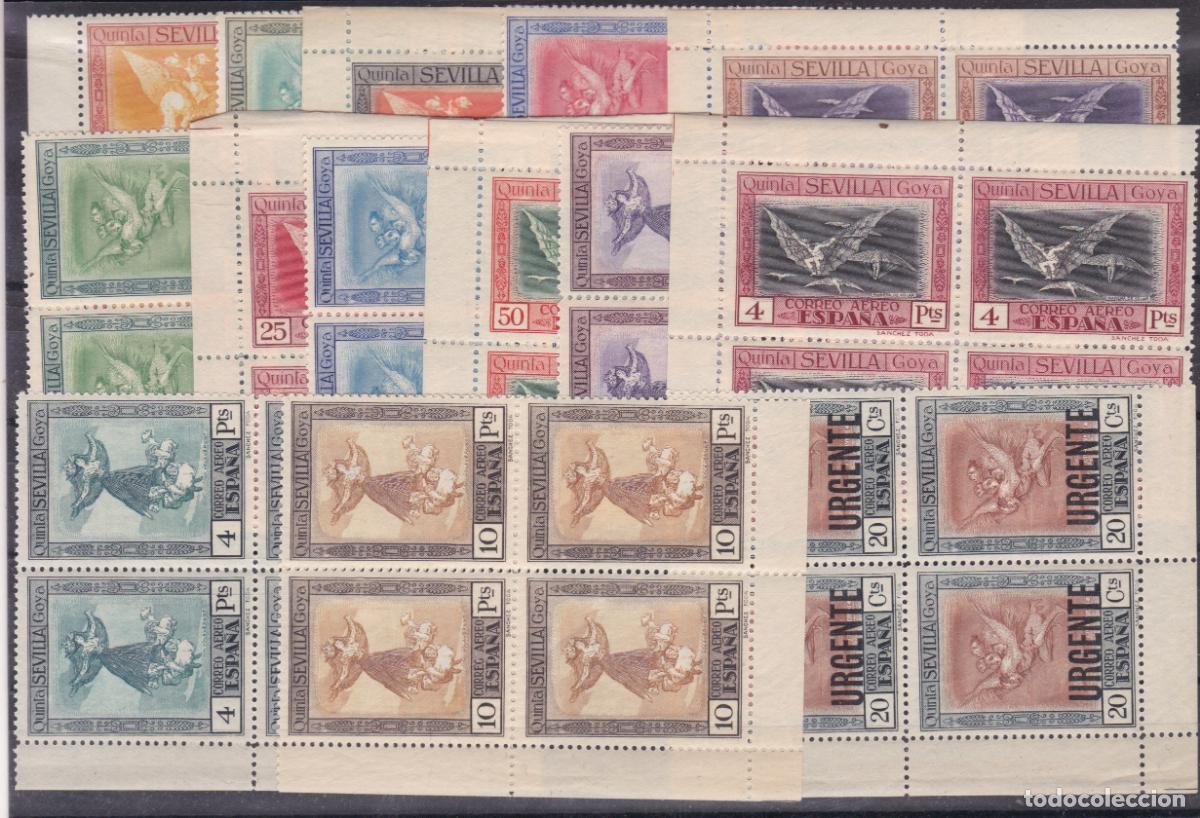 Sellos: FC4-143-GOYA AEREOS Edifil 517/30 Nuevos ** Sin Fijasellos. Esquina de Pliego. GRAN LUJO