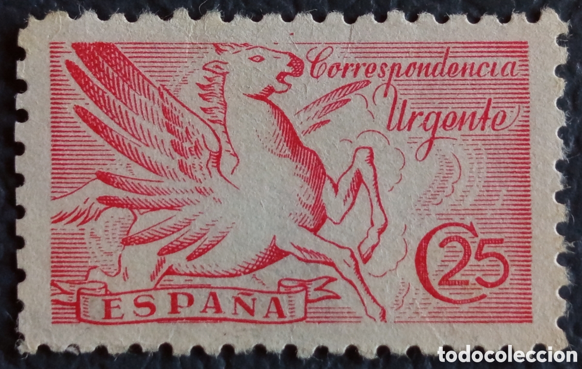 Sellos: Sello Espa&ntilde;a 1905 Correspondencia Urgente Caballo Alado Pegaso 25c Ed#E4 MH