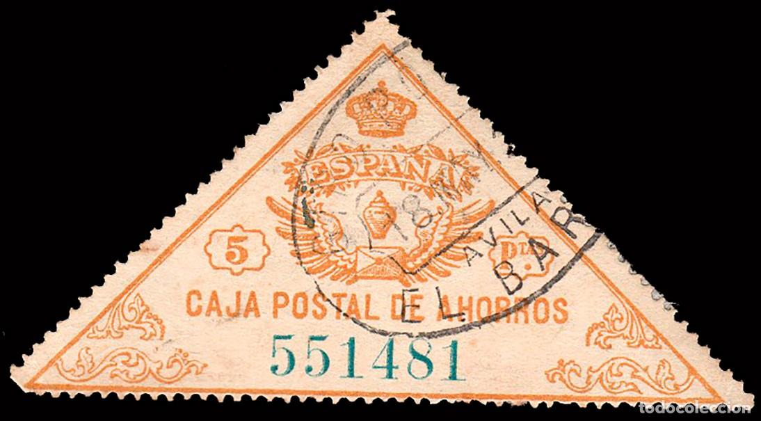 Sellos: &Aacute;vila - G&aacute;lvez o Caja Postal Ahorros 5 - Mat &rdquo;El Barco - Giro Postal&rdquo;