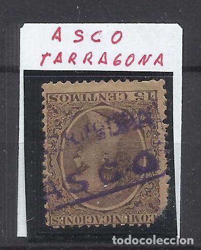 Sellos: ALFONSO XIII PELON CARTERIA ASCO TARRAGONA