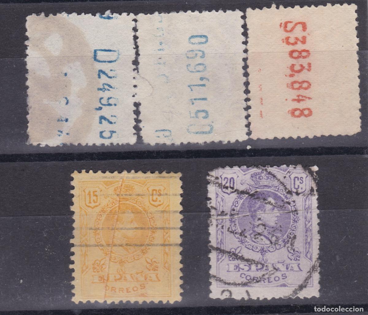 Sellos: FC4-77-Alfonso XIII Medall&oacute;n x 5 Sellos VARIEDADES