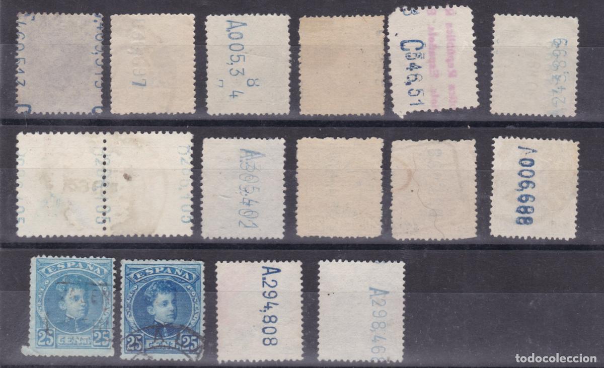 Sellos: FC4-110-Alfonso XIII x 16 Sellos VARIEDADES NUMERACION