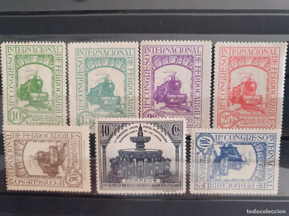 Sellos: EDIFIL 472 ** a 477 ** FERROCARRILES ESPA&Ntilde;A 1930 + 609 **