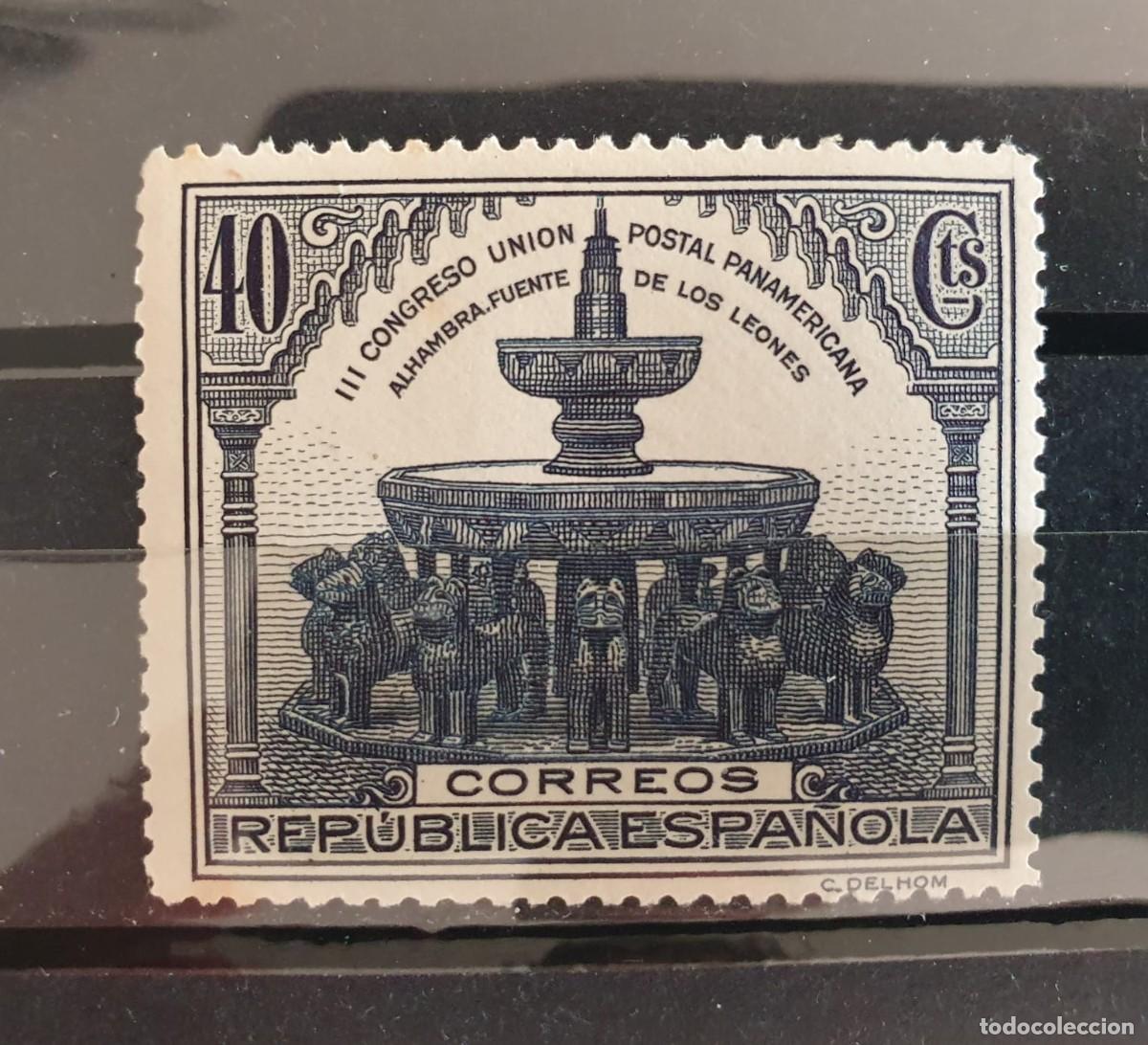 Sellos: EDIFIL 609 ** ESPA&Ntilde;A 1931 40 CENTIMOS AZUL