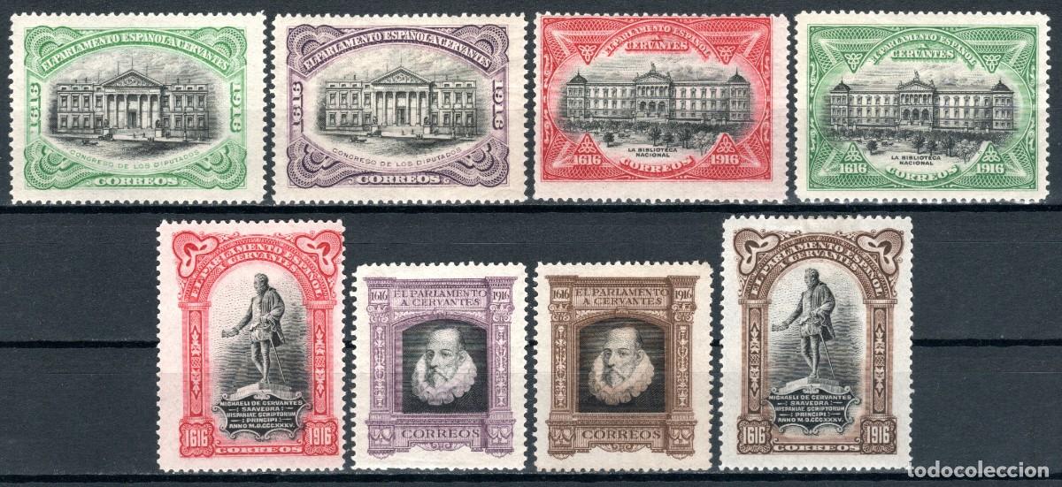 Sellos: EDIFIL FR11-FR18 III CENTENARIO DE LA MUERTE DE CERVANTES 1916 (SERIE COMPLETA). MH * (SALIDA: 0,01)
