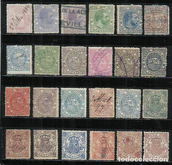 Timbres: 9040-SERIE COMPLETA FISCALES USADOS PARA CORREOS 1882/1908 SELLOS CON LEYENDA TIMBRE MOVIL.+75,00&euro;