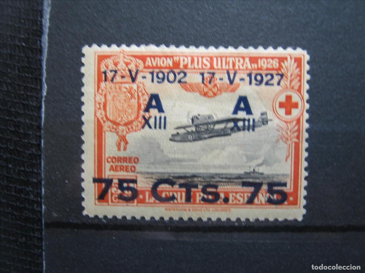 Sellos: ALFONSO XIII CRUZ ROJA 1927 EDIFIL 391 MH* LUJO.