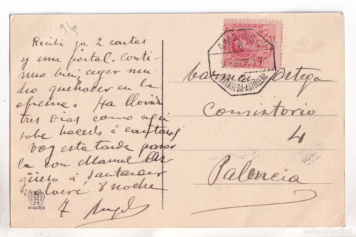 Sellos: POSTAL DE PUENTE VIESGO. CANTABRIA. CON AMBULANTE ONTANEDA ASTILLERO. 1917. A PALENCIA
