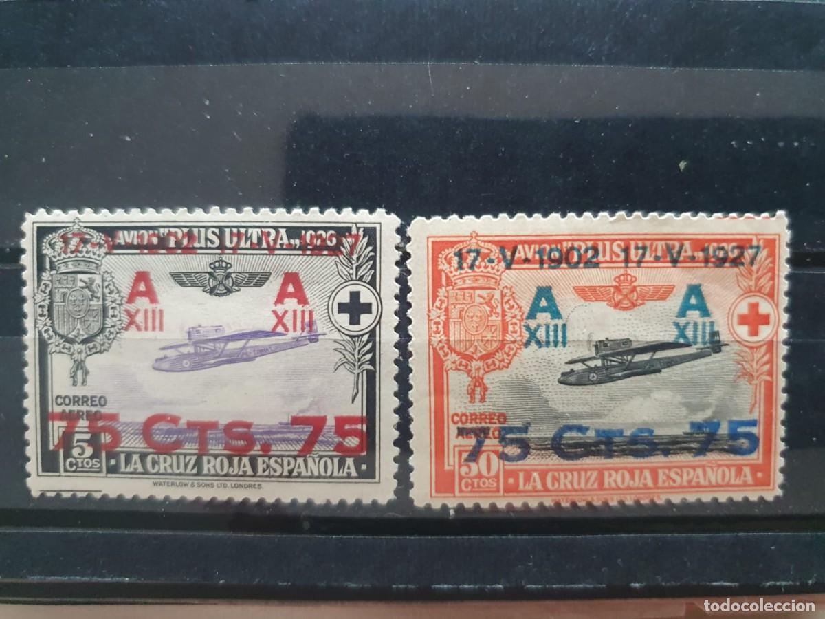 Sellos: EDIFIL 388 * + 391 * ESPA&Ntilde;A 1927