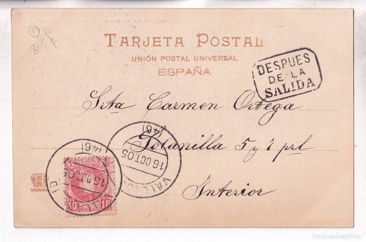 Sellos: BONITA POSTAL DE ALCEDA CIRCULADA CORREO INTERIOR DE VALLADOLID. 1905. DESPU&Eacute;S DE LA SALIDA