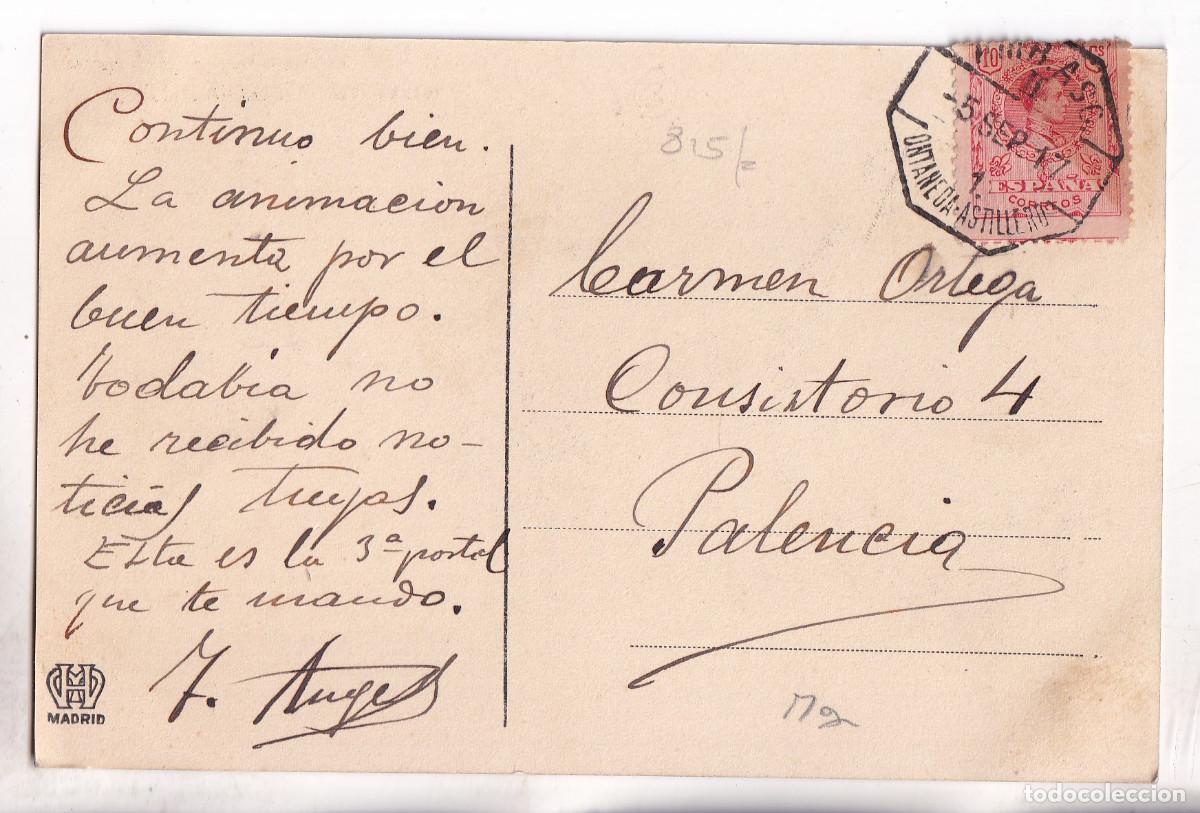 Sellos: POSTAL. PUENTE VIESGO. 1917. CIRCULADA AMBULANTE ONTANEDA ASTILLERO. CANTABRIA