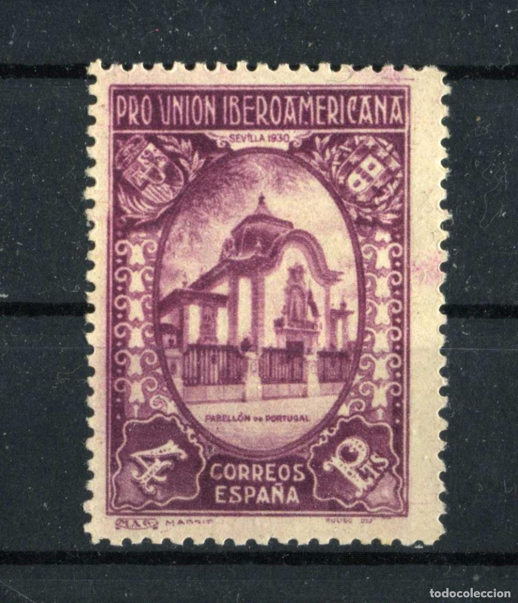 Sellos: XS- UNI&Oacute;N IBEROAMERICANA 1930 4 Pesetas Ed. 579 MH*