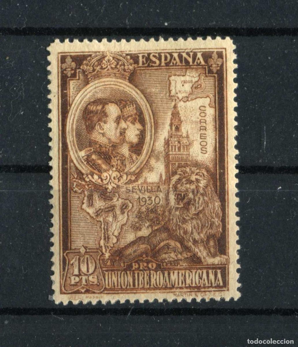 Sellos: XS- UNI&Oacute;N IBEROAMERICANA 1930 10 Pesetas GRABADO Ed. 581 MH* RARO